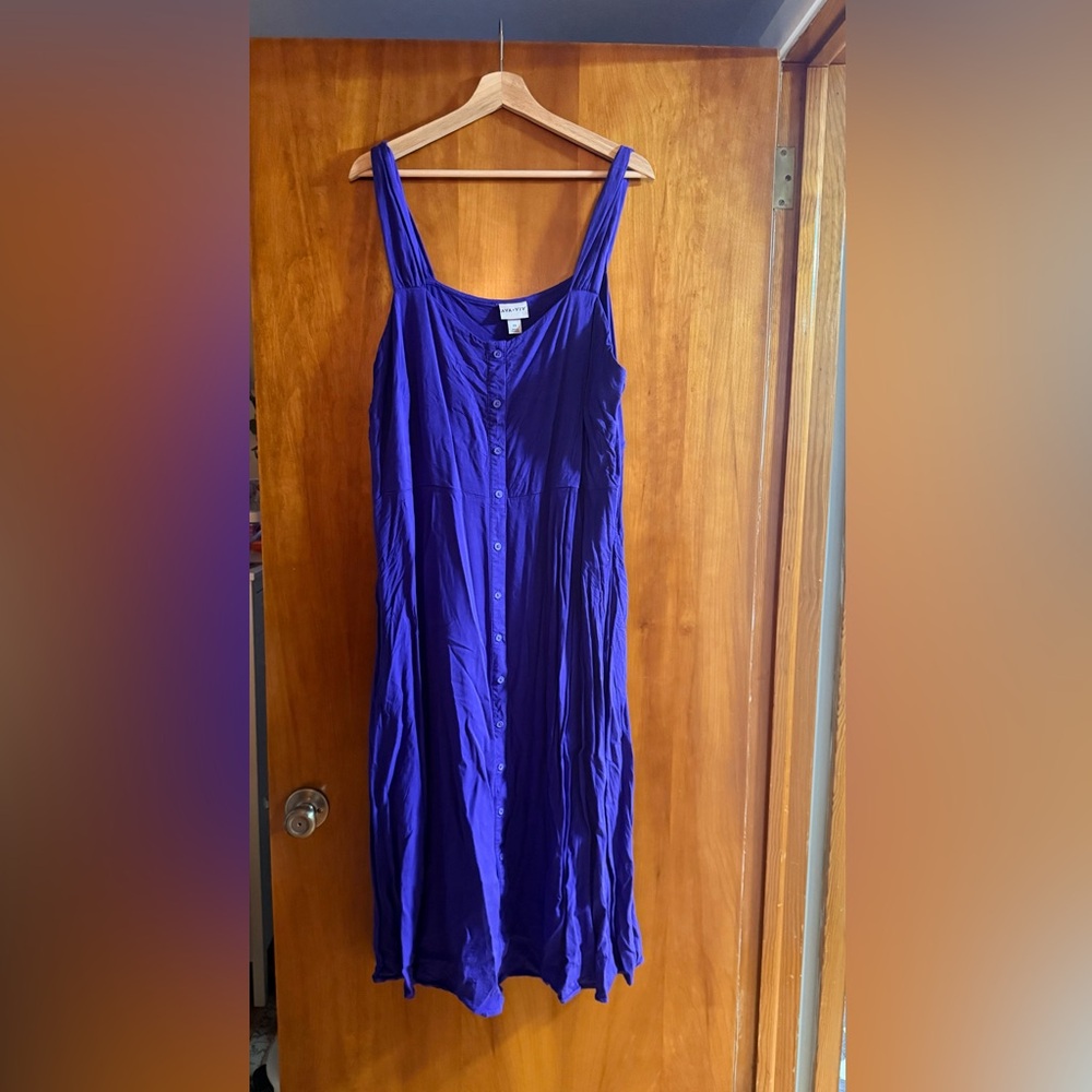 Ava & Viv Purple Faux Button Dress